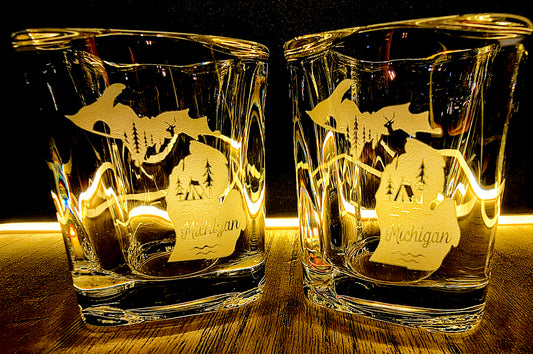 The Great Lakes State Laser-Engraved Shot Glass (2.2 oz) For The Michigander In You.